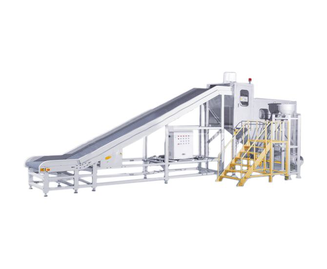 Automatic unloading station for small bags